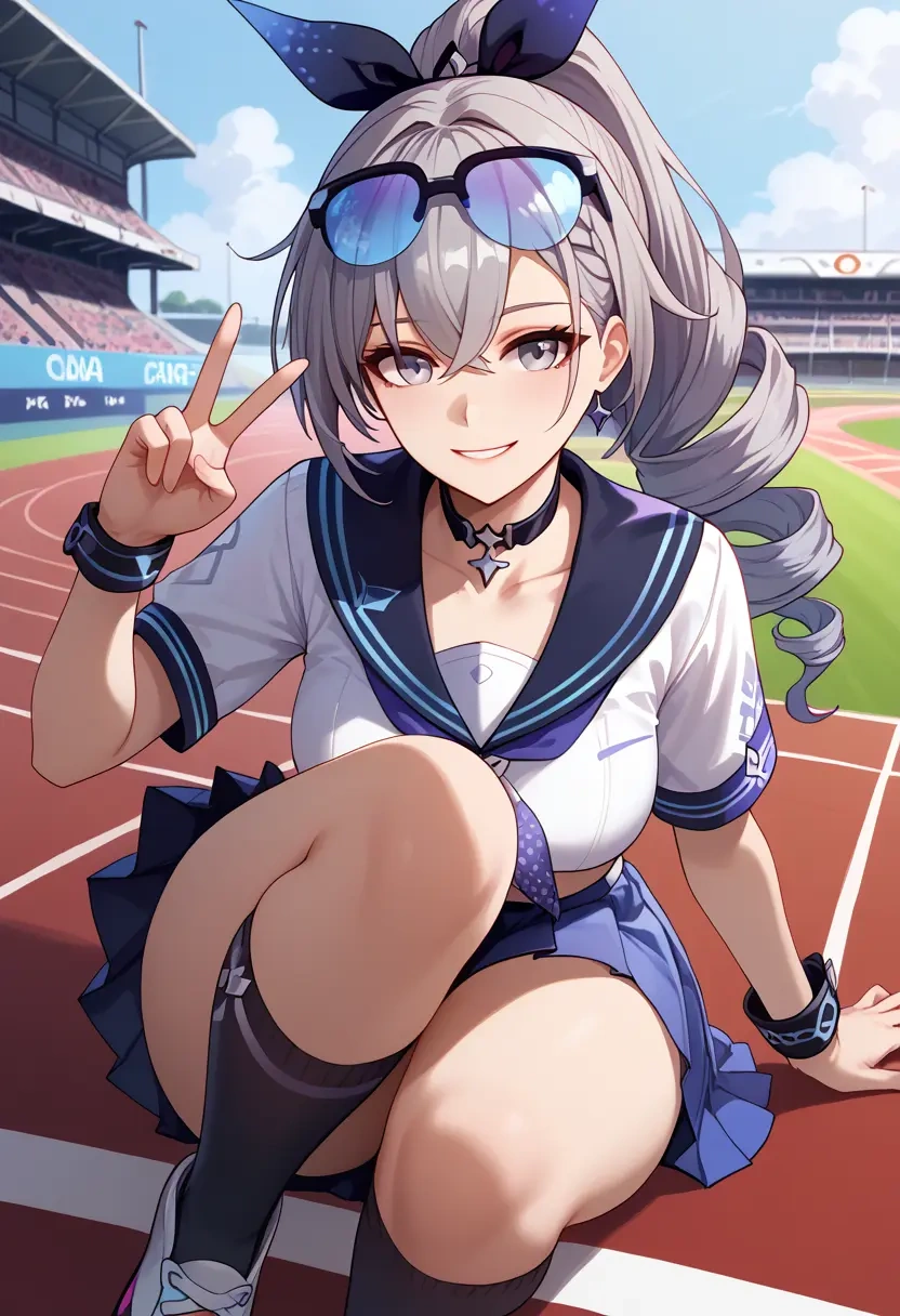 star rail,silver wolf,sailor, uniform  - 